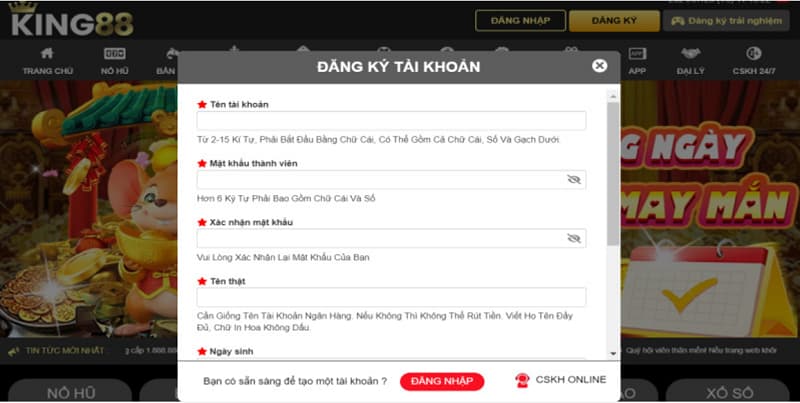 đăng ký KING88